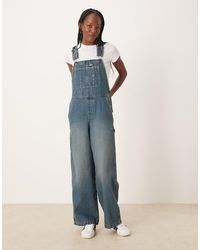 Dickies - Mechanic Wide Leg Denim Dungarees - Lyst