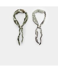 Stradivarius - Set Van 2 Bandana's Met Stippen En Dierenprint - Lyst