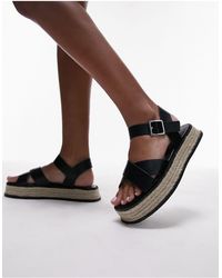 TOPSHOP - – jenna – flache espadrille-sandalen - Lyst