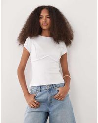 ASOS - Geribbelde Baby Tee Met Zichtbare Naden - Lyst
