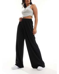 ASOS - Pantaloni Plissé Neri Con Fondo Ampio - Lyst