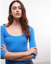 Collusion - Scoop Neck 3/4 Length Sleeve Top - Lyst