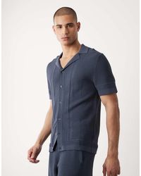 River Island - Textured Knitted Shirt - Lyst