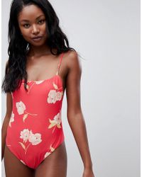 Billabong Floral Swimsuit - Red