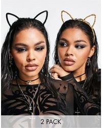 ASOS - Halloween Pack Of 2 Headbands With Cat Ears - Lyst