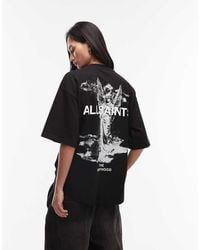 AllSaints - Guardian Amelie Short Sleeve Graphic Logo T-shirt With Back Print - Lyst