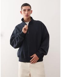 Weekday - Boxy Oversized Fit Half Zip Sweatshirt - Lyst