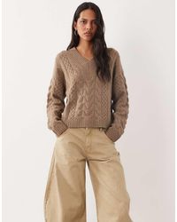 Brave Soul - V-Neck Argyle Knit Jumper - Lyst