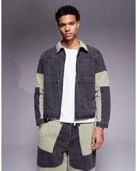 Liquor N Poker - Relaxed Zip Denim Biker Panel Jacket Co-ord - Lyst