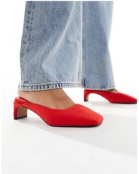 ASOS - Soy Square Toe Mid Heeled Mules - Lyst