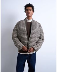 TOPMAN - Doudoune oversize à carreaux - Lyst