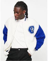 ASOS Oversized Varsity Jersey Jacket - Blue
