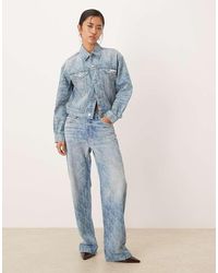 Calvin Klein - Logo Print 90S Straight Denim Jeans - Lyst