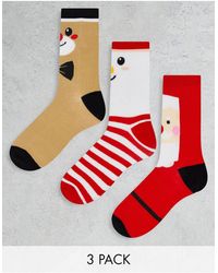 Brave Soul - Christmas Novelty 3 Pack Socks - Lyst
