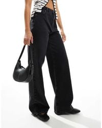 New Look - Vaqueros Negros De Pernera Ancha Adalae De - Lyst