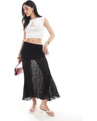 Bershka - Lace Midaxi Skirt - Lyst