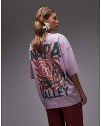 TOPSHOP - T-shirt oversize avec imprimé napa valley au dos - Lyst