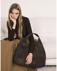 ASOS - Faux Suede Scoop Tote Bag - Lyst