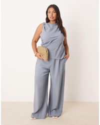 ASOS - Curve Tailored Relaxed Straight Leg Trousers Co-ord - Lyst