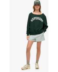 Superdry - Athletic Essentials Bardot Crew Sweatshirt - Lyst