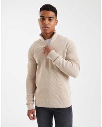 Only & Sons - Ribbed Half Zip Jumper - Lyst
