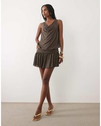 Mango - Cowl Neck Mini Dress With Flippy Skirt - Lyst