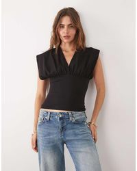 ASOS - Batwing Sleeve With Plunge Neck Top - Lyst
