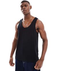 ASOS - Canotta Basic Nera Regular Fit - Lyst