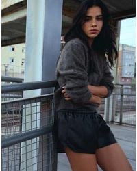 Bershka - Leather Effect Boxer Waist Shorts - Lyst