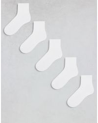 ASOS - 5 Pack Terry Ankle Socks - Lyst
