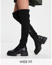 SIMMI - Simmi London Wide Fit Reign Knitted Over The Knee Second Skin Boots - Lyst