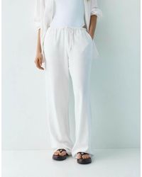 Pull&Bear - Linen Blend Trousers - Lyst