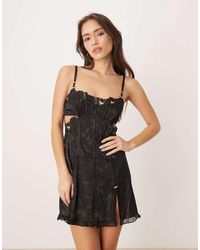 For Love & Lemons Glitter Slip Dress in White | Lyst UK