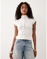 ASOS - Interlock Funnel Button Front Top - Lyst