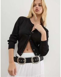 Stradivarius - Gebreid Vest Met Knopen En Raglanmouwen - Lyst