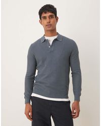 Mango - Cotton Mix Long Sleeve Knitted Polo Top - Lyst