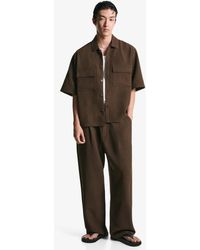Bershka - Pantaloni Super Ampi Sartoriali Marroni - Lyst