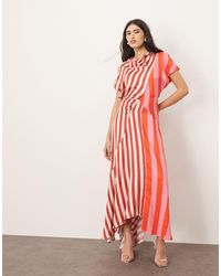 ARRANGE - Cowl Neck Maxi Dress With Asymmetric Hem - Lyst