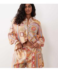 Never Fully Dressed - Satijnen Short Met Abstracte Print, Deel Van Co-Ord Set - Lyst