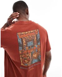 Timberland - T-Shirt Met Grafische Boot Lab-Print Op De Achterkant - Lyst