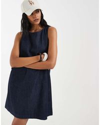 Vero Moda - Sleeveless Shift Denim Mini Dress - Lyst