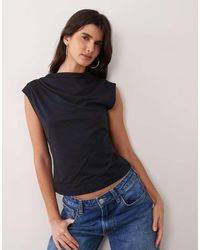 Abercrombie & Fitch - Sleeveless Top With Ruching Detail - Lyst