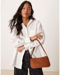 ASOS - Sac porté épaule en imitation daim avec fines anses - Lyst