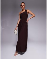 ASOS - Maxi-Jurk Met Blote Schouder, Textuur, Hardware En Uitsnijding - Lyst