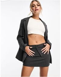 Pull&Bear - Pinstripe Tailored Mini Skirt Co-ord - Lyst