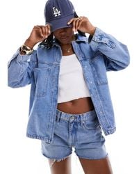 ONLY - Chemise en jean coupe carrée - clair - Lyst