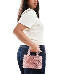 ASOS - Pochette A Mano Rosa Con Perline - Lyst