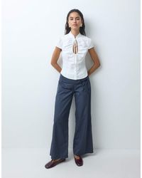 Daisy Street - Tie Side Belted Flare Trousers - Lyst