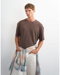 TOPMAN - – locker geschnittenes t-shirt aus leinenmix - Lyst