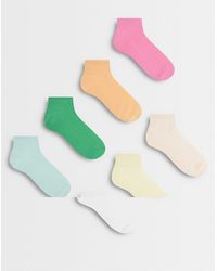 Lindex - 7 Pack Ribbed High Ankle Socks - Lyst